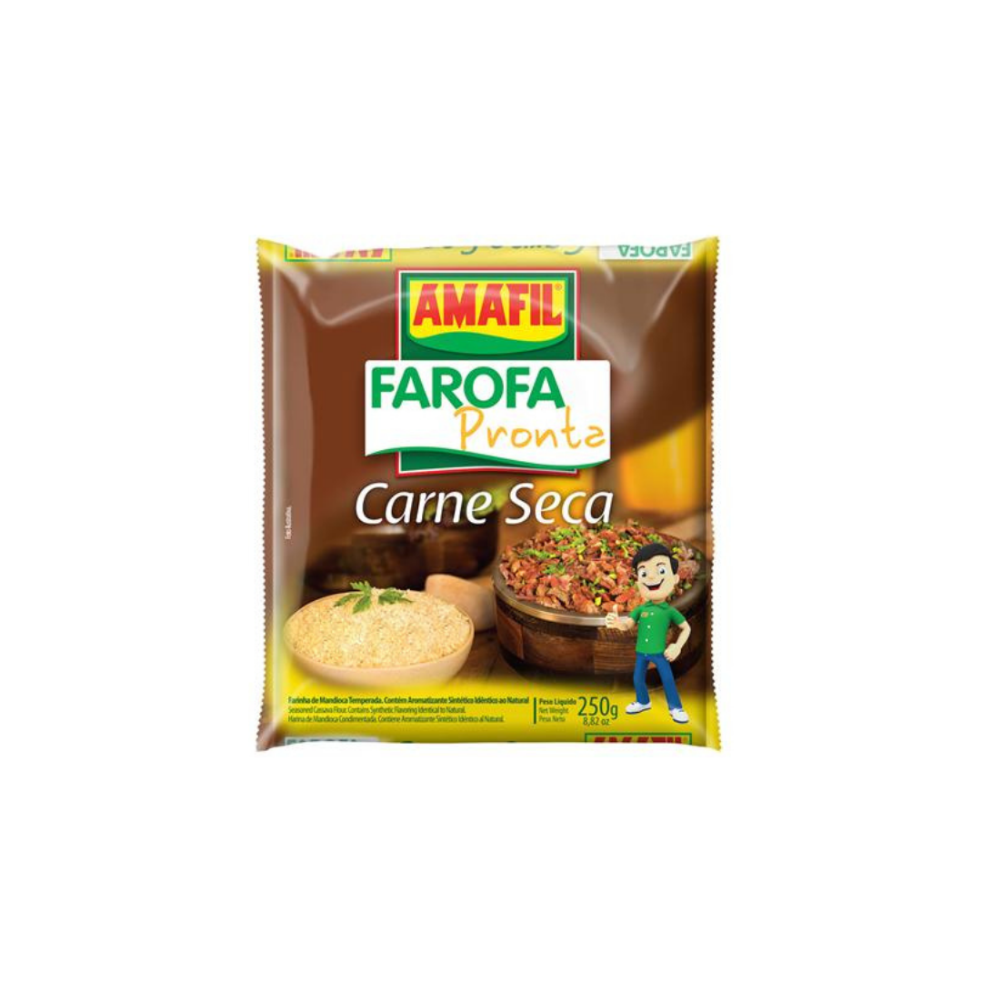 Amafil Farofa Pronta de Carne Seca (250g)